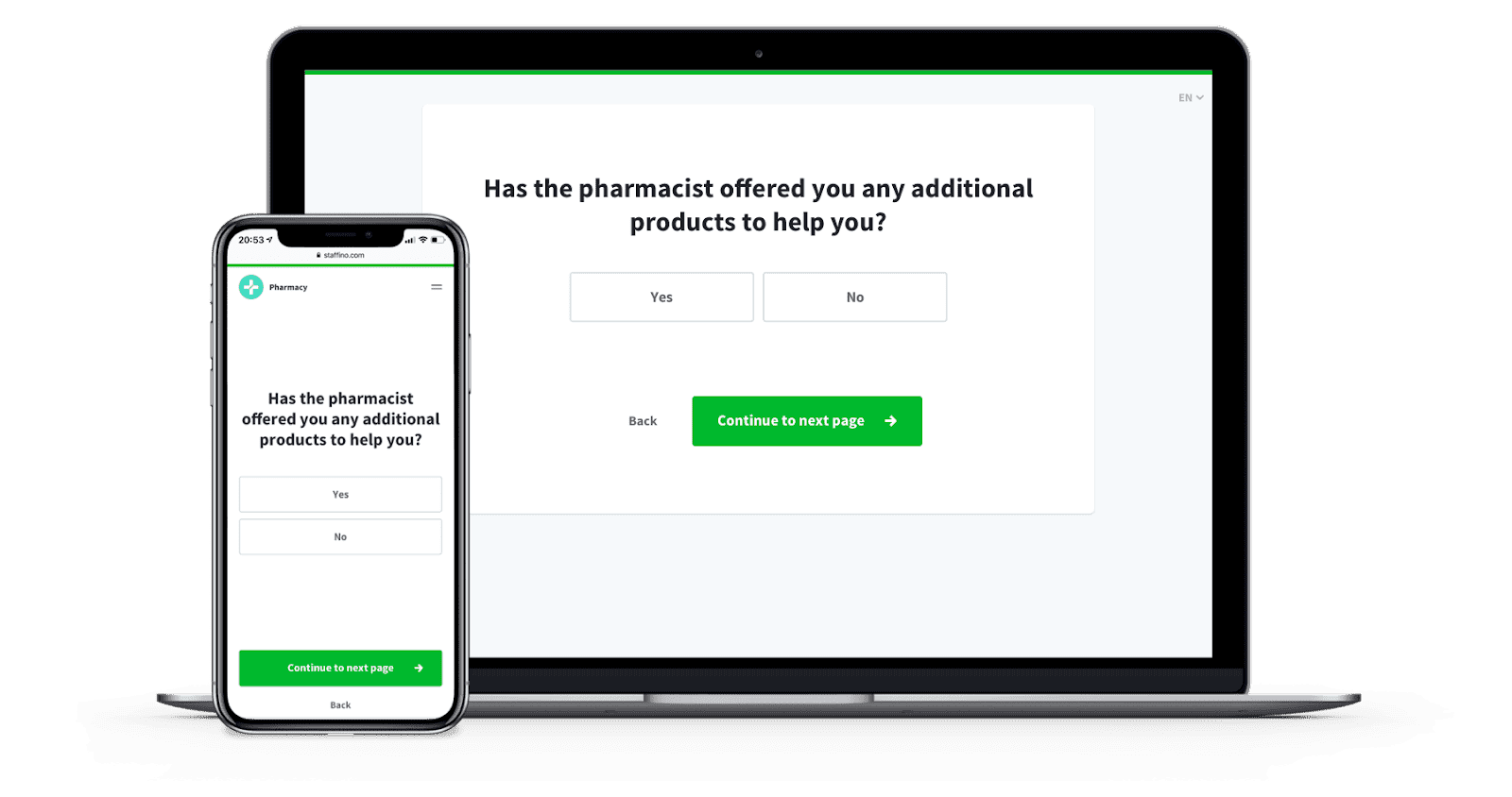 This customer survey example shows a question asking whether the customer was offered additional products. It helps measure upsell potential and its impact on revenue.