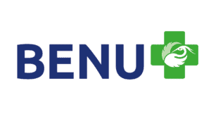 The logo of the BENU pharmacy chain.