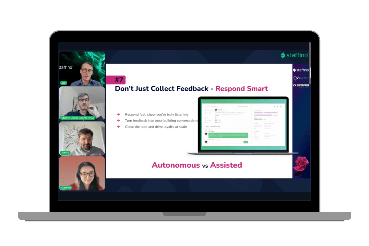 A screen from our webinar on the use of AI in customer engagement.