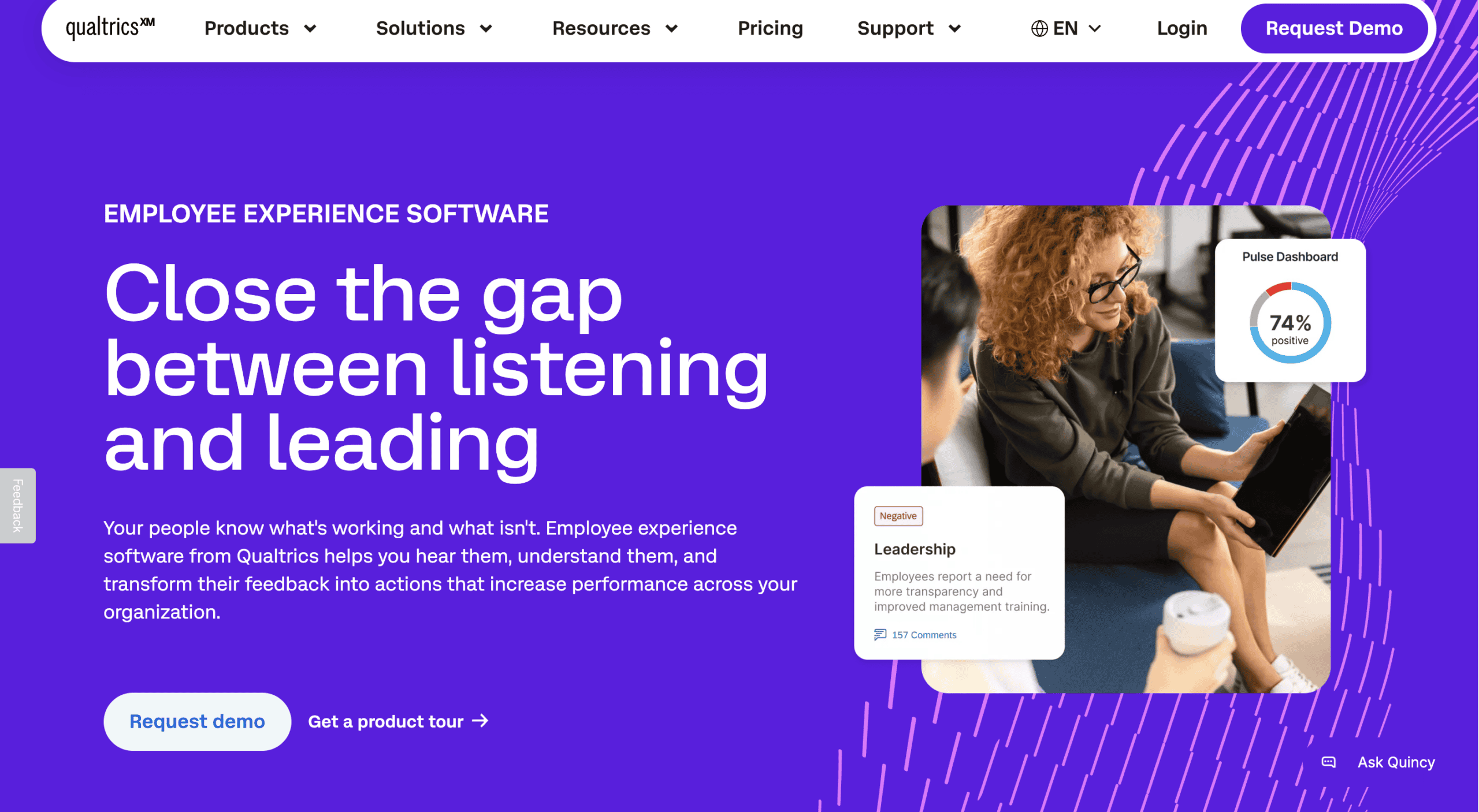 Employee experience management software, EX management products, employee surveys.