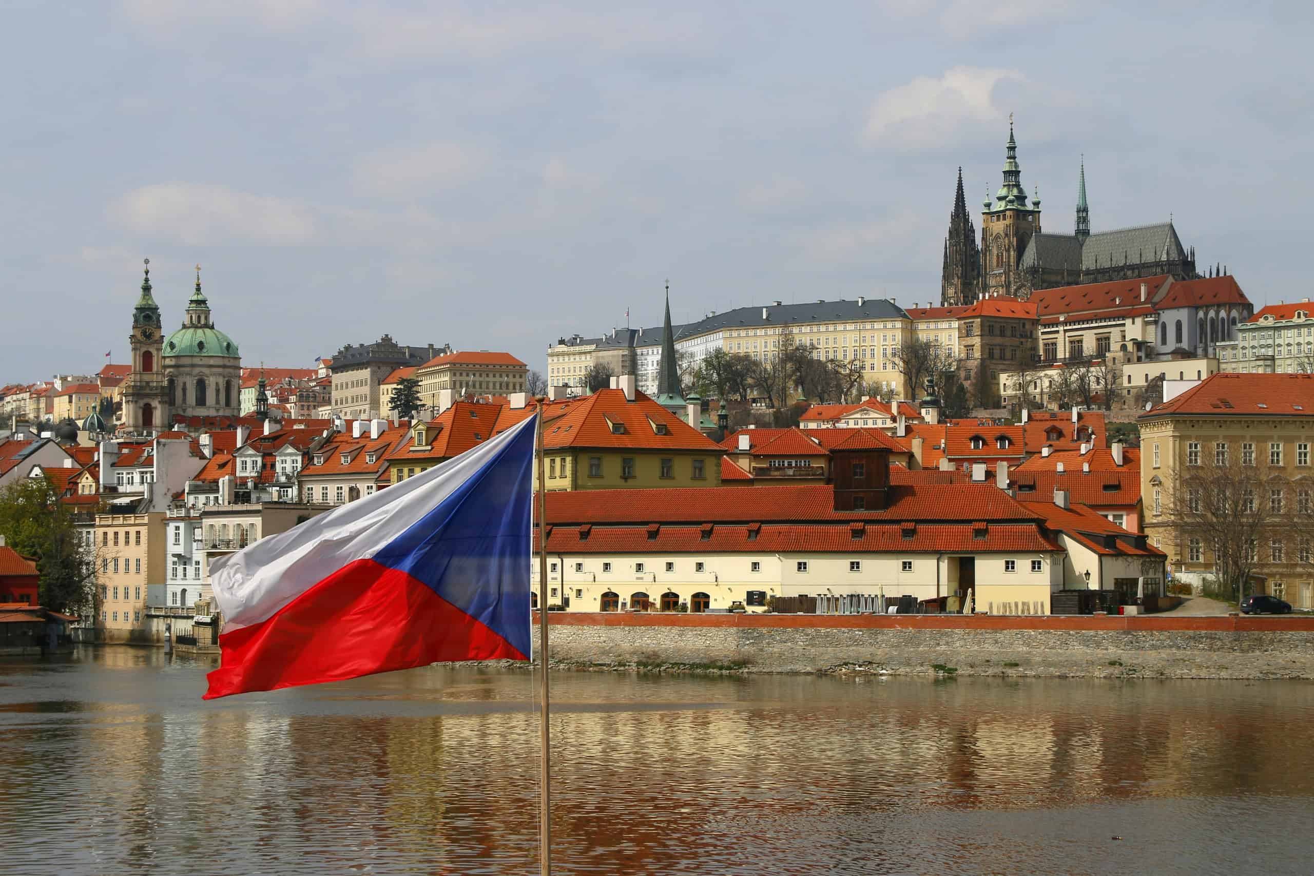 Prague and Czech flag.